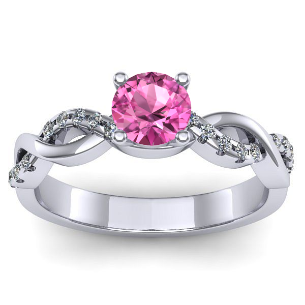 Inel cu safir roz rotund