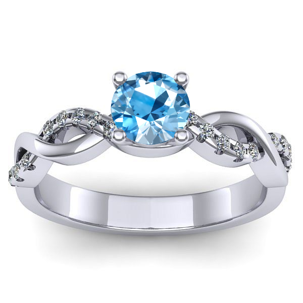 Inel cu topaz blue rotund