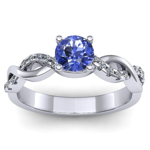 Inel logodna cu tanzanit rotund