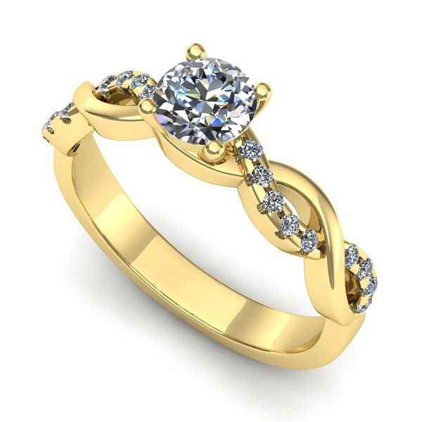 Inel logodna din aur galben cu diamant