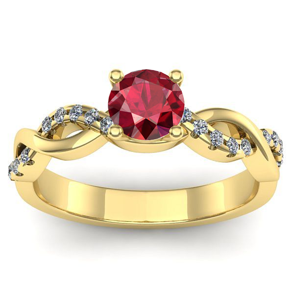 Inel cu rubin rotund