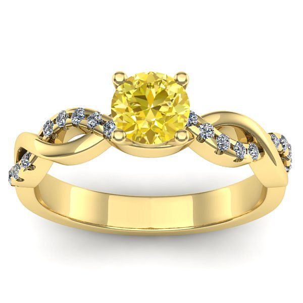 Inel cu safir galben rotund