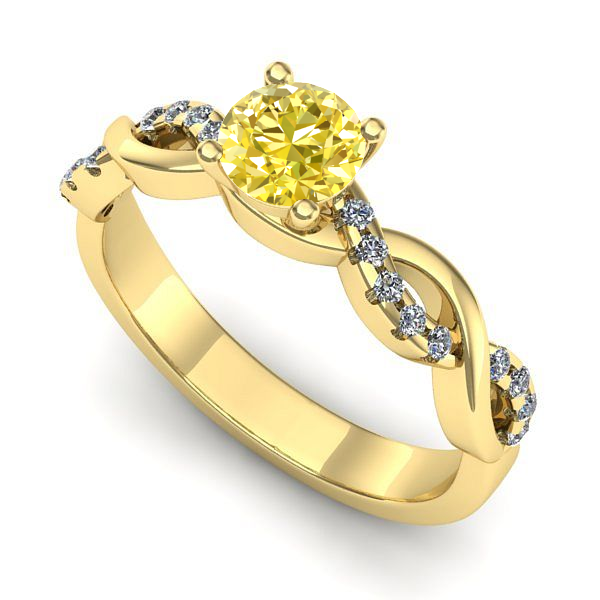 Inel din aur galben cu safir galben