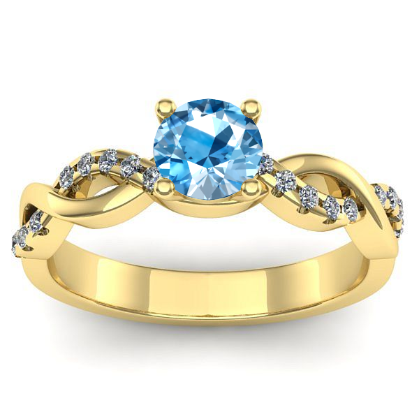 Inel logodna cu topaz blue rotund