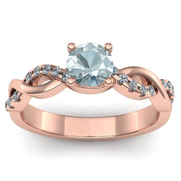 Inel cu aquamarin rotund