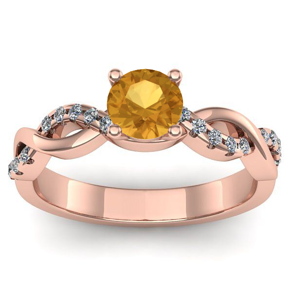 Inel de logodna cu citrin rotund