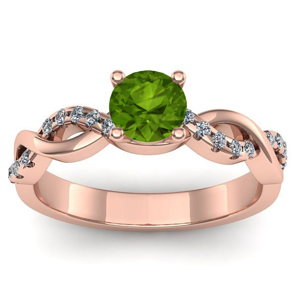 Inel logodna cu peridot rotund