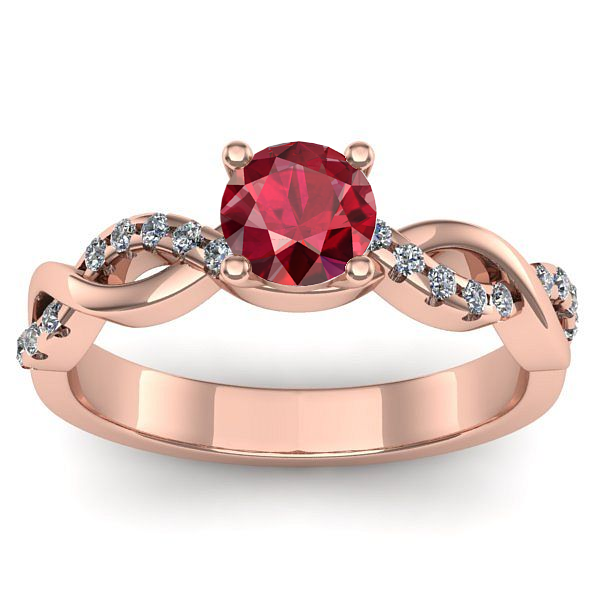 Inel cu rubin rotund