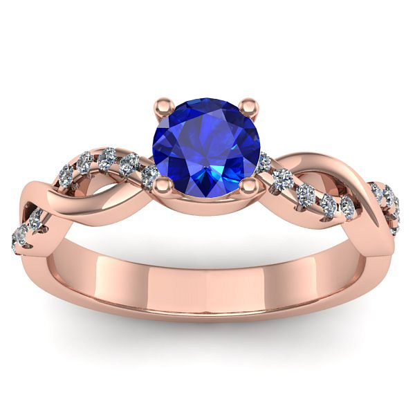 Inel logodna cu safir rotund