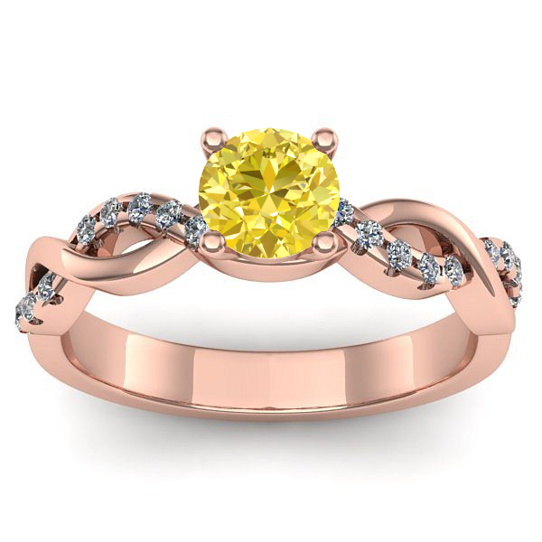 Inel logodna cu safir galben rotund