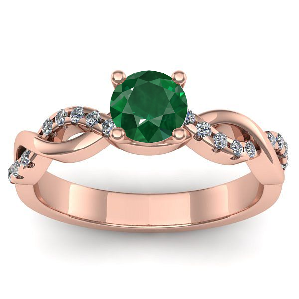 Inel cu smarald rotund