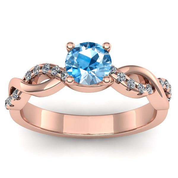 Inel cu topaz blue rotund