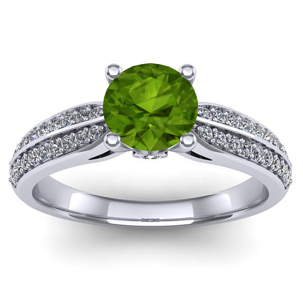 Inel cu peridot rotund