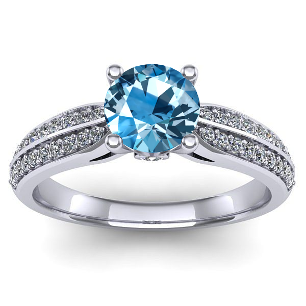Inel de logodna cu topaz blue rotund