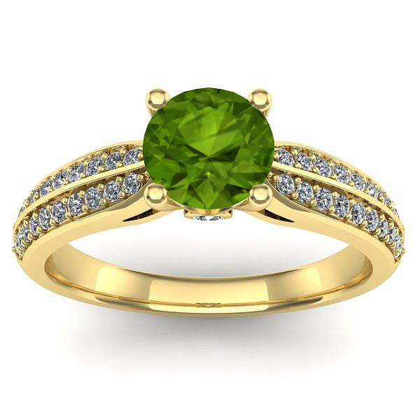 Inel logodna cu peridot rotund