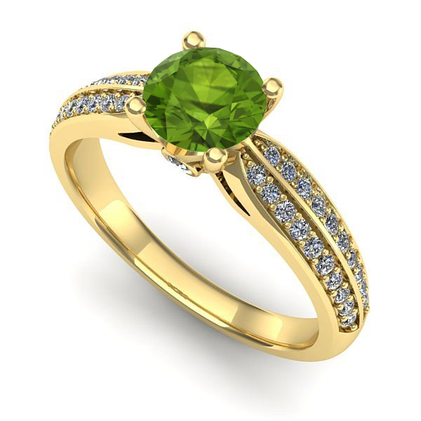 Inel din aur galben cu peridot