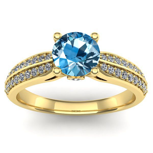 Inel cu topaz blue rotund