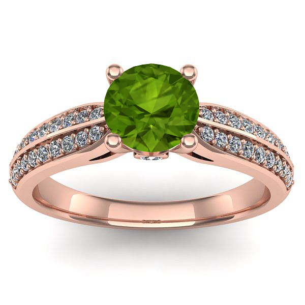 Inel logodna cu peridot rotund
