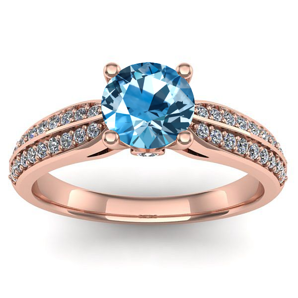 Inel logodna cu topaz blue rotund