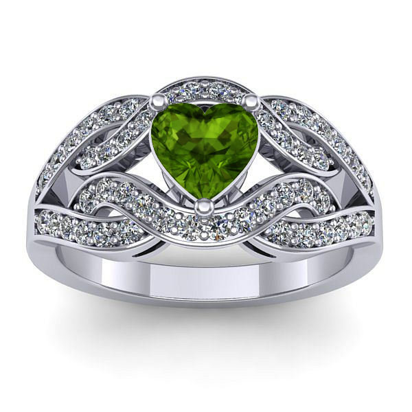 Inel cu peridot inima