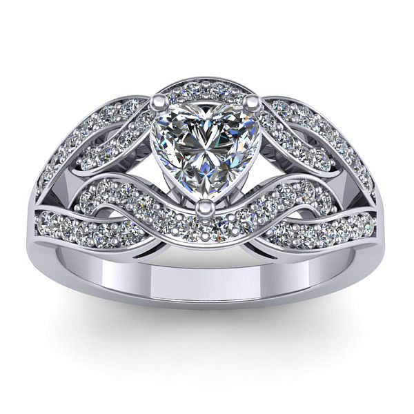 Inel de logodna cu diamant de laborator inima