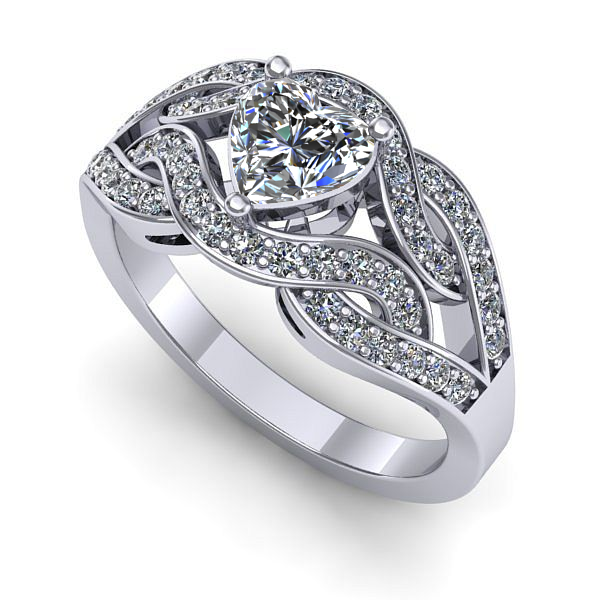 Inel de logodna din aur alb cu diamant de laborator