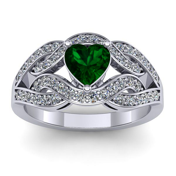 Inel cu smarald inima