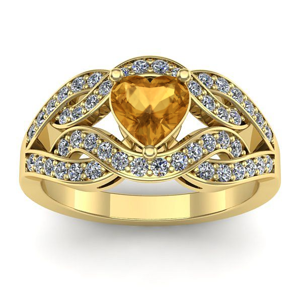 Inel de logodna cu citrin inima