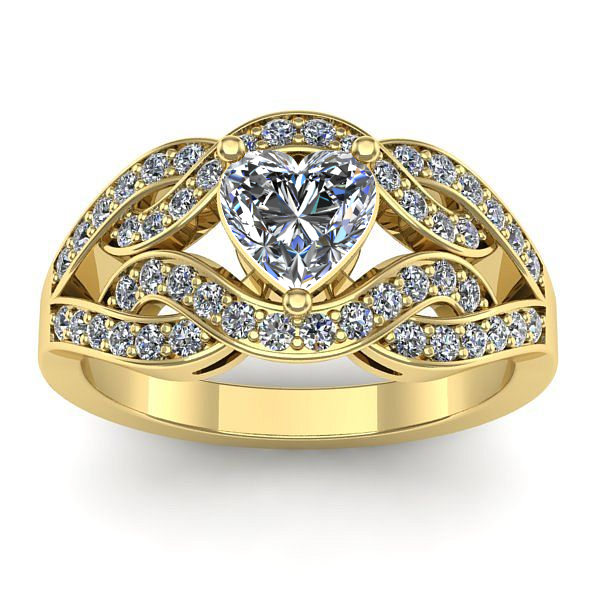 Inel de logodna cu safir alb inima