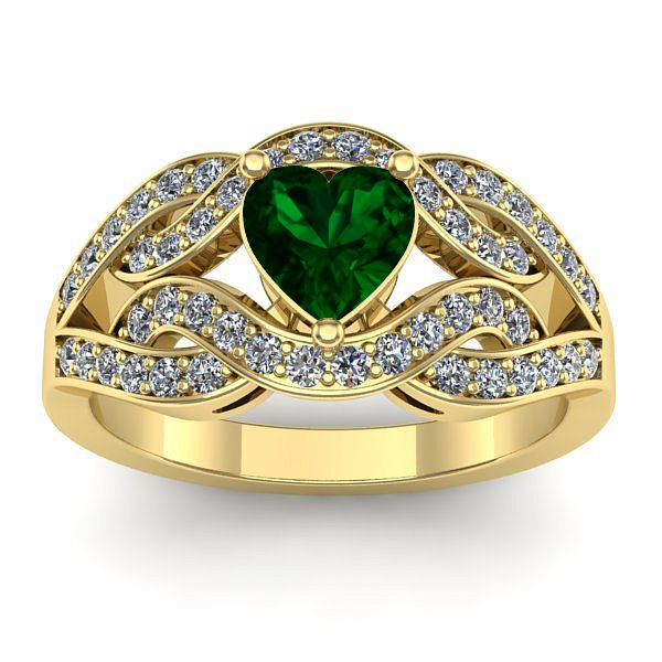 Inel cu smarald inima