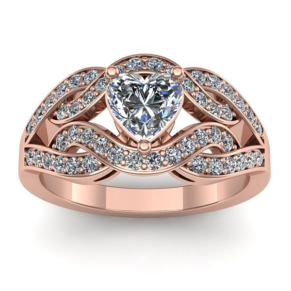 Inel cu safir alb inima