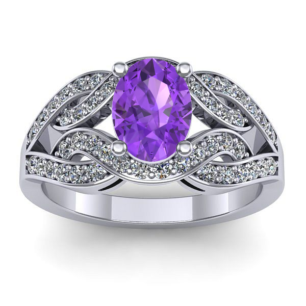 Inel cu ametist oval