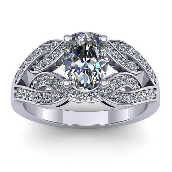 Inel cu diamant de laborator oval