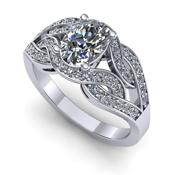 Inel de logodna din aur alb cu diamant de laborator