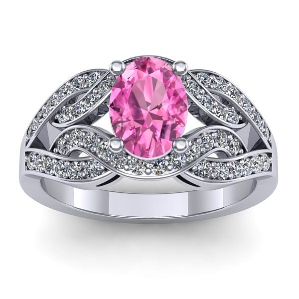 Inel cu safir roz oval