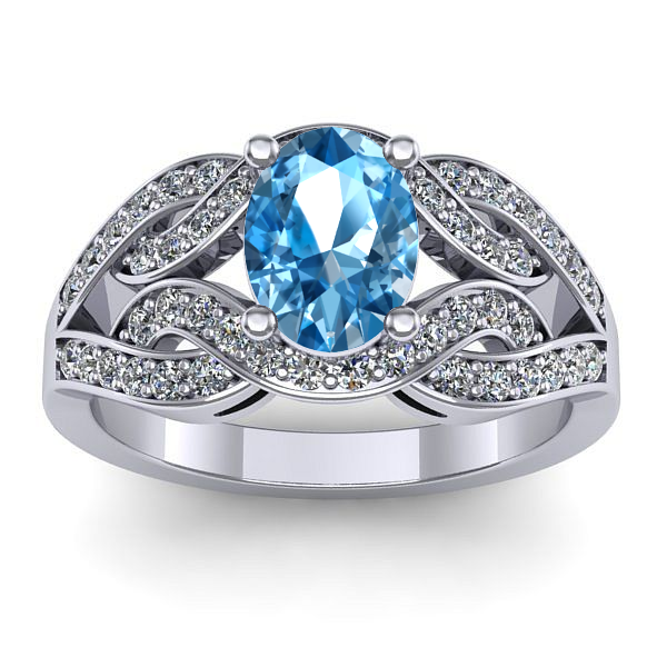 Inel de logodna cu topaz blue oval