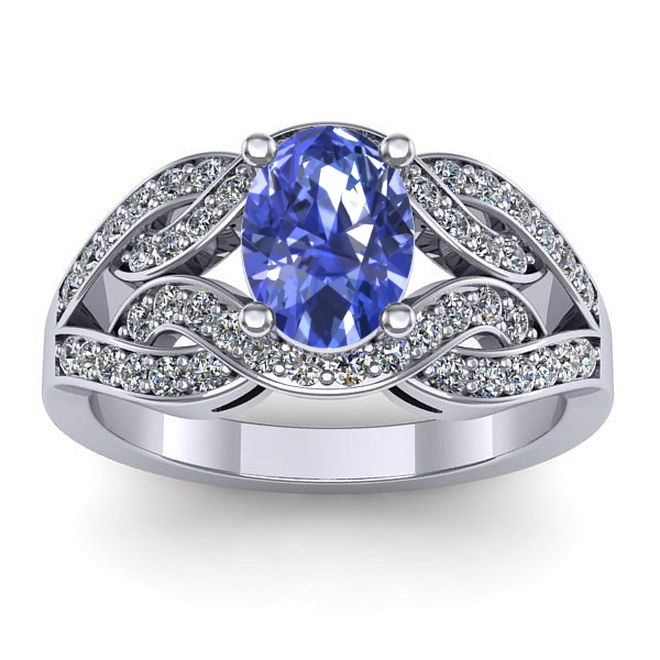 Inel de logodna cu tanzanit oval