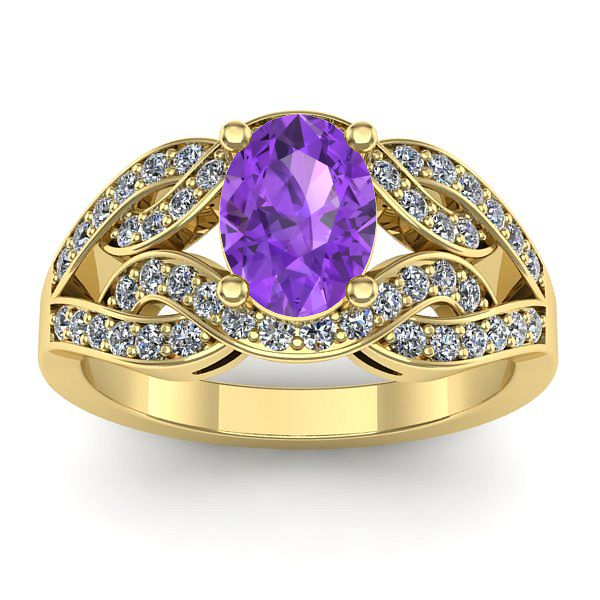 Inel cu ametist oval