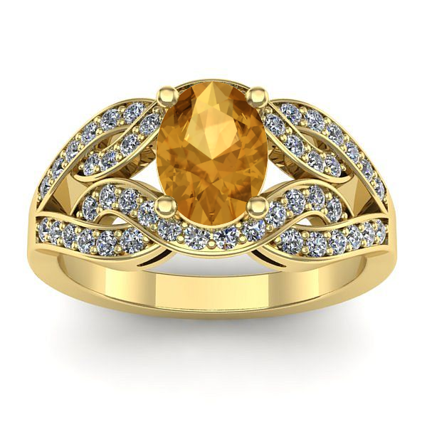 Inel de logodna cu citrin oval
