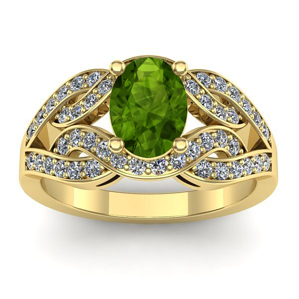 Inel logodna cu peridot oval