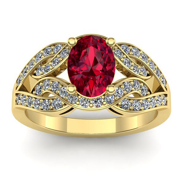 Inel de logodna cu rubin oval