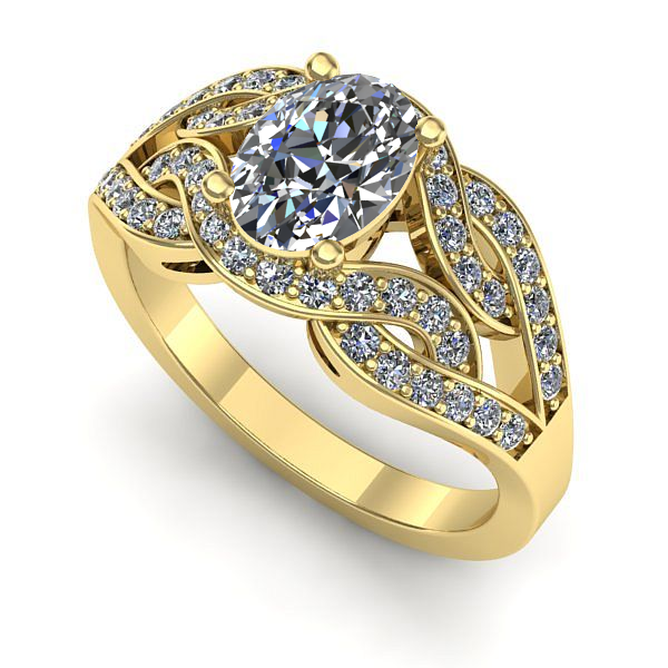 Inel logodna din aur galben cu safir alb