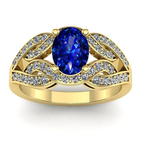 Inel logodna cu safir oval