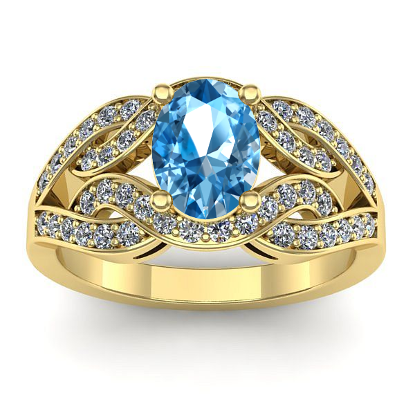 Inel de logodna cu topaz blue oval