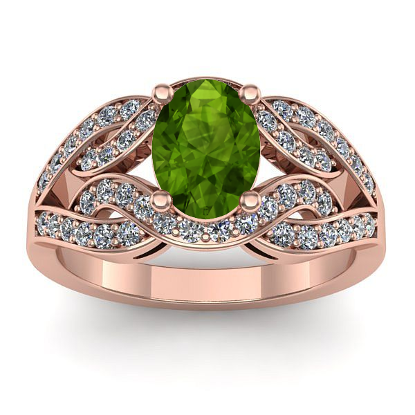 Inel logodna cu peridot oval