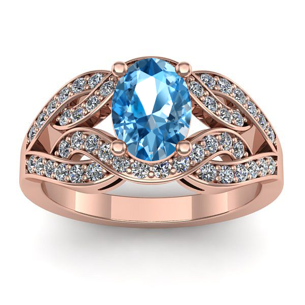Inel logodna cu topaz blue oval