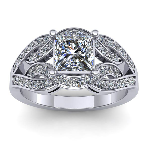 Inel de logodna cu diamant de laborator patrat