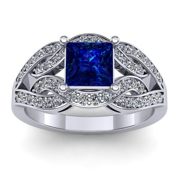 Inel de logodna cu safir patrat