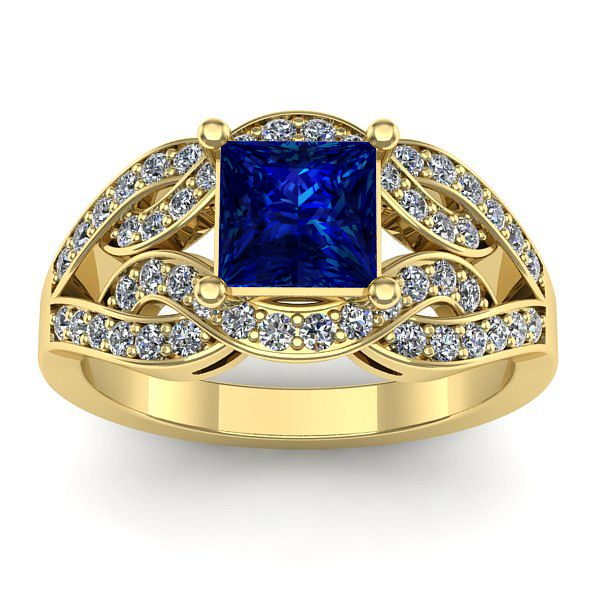 Inel de logodna cu safir patrat