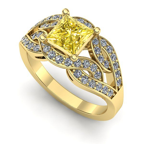 Inel din aur galben cu safir galben